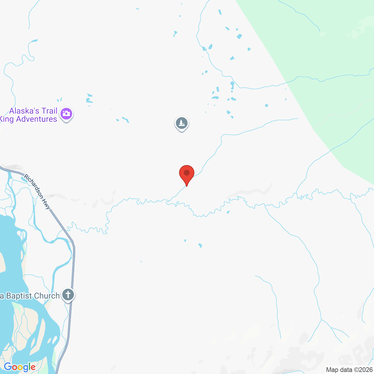 Map showing the flower delivery area in Salcha, Alaska
