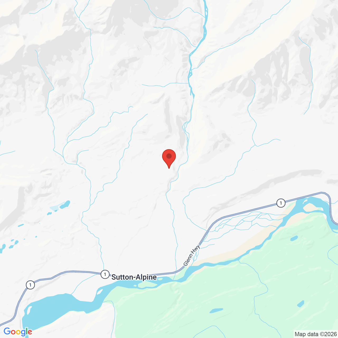 Map showing the flower delivery area in Sutton-Alpine, Alaska