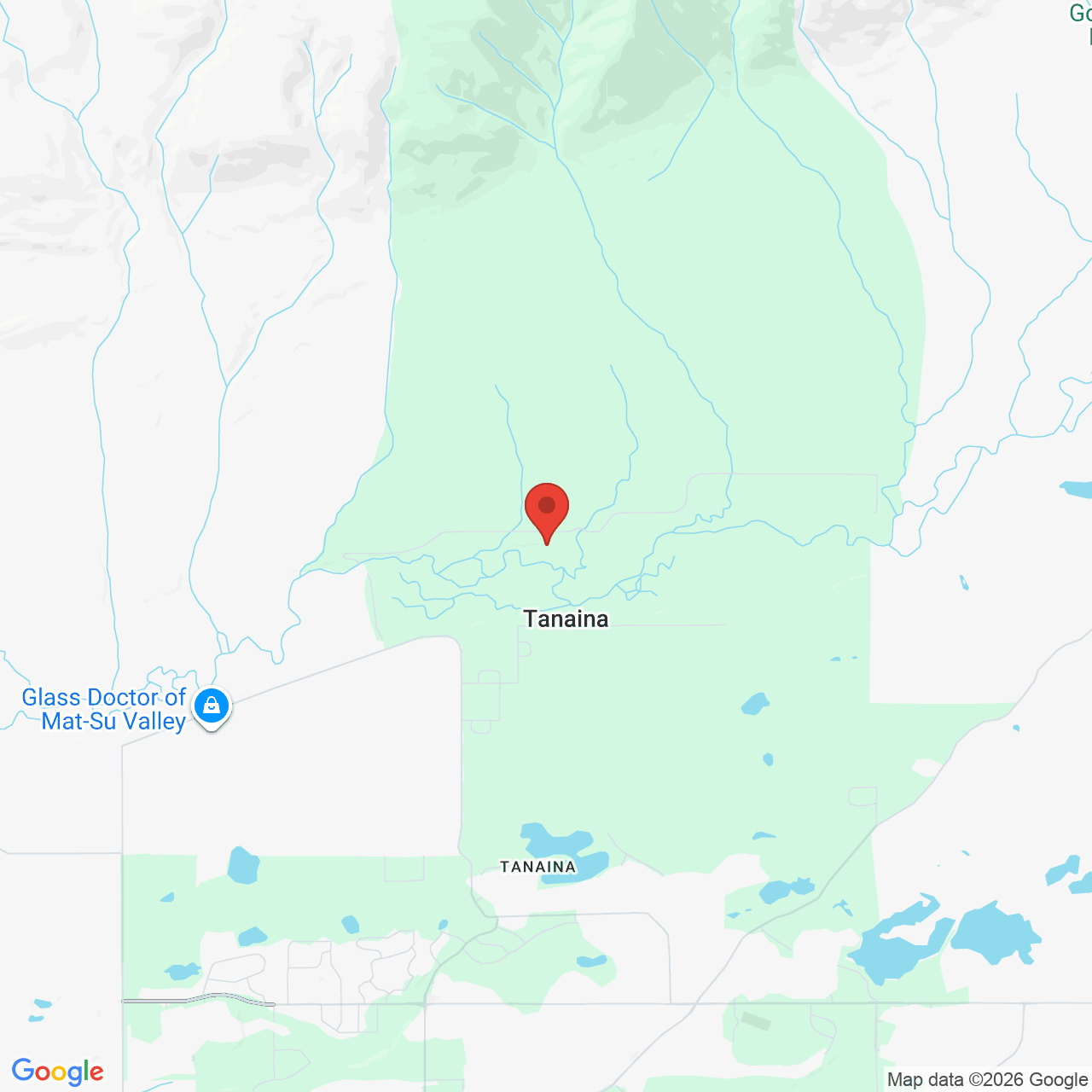 Map showing the flower delivery area in Tanaina, Alaska