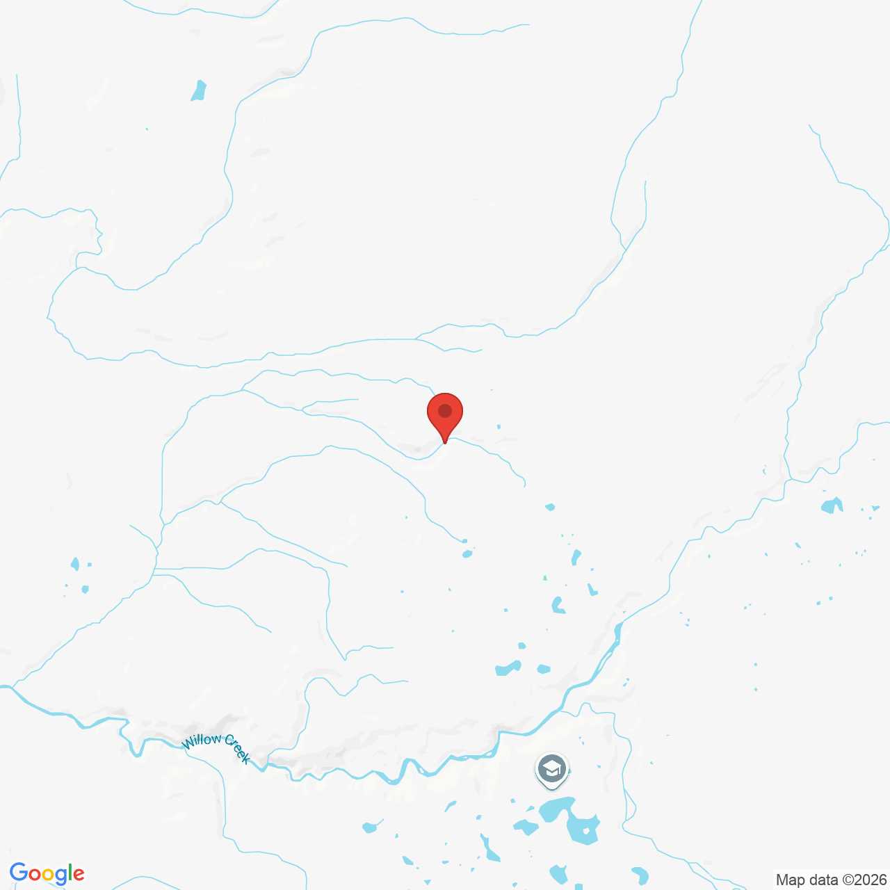 Map showing the flower delivery area in Willow, Alaska