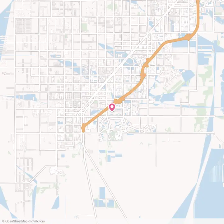 Map of the flower delivery area in Homestead, Florida