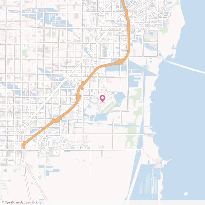 Map of the flower delivery area in Homestead Base, Florida