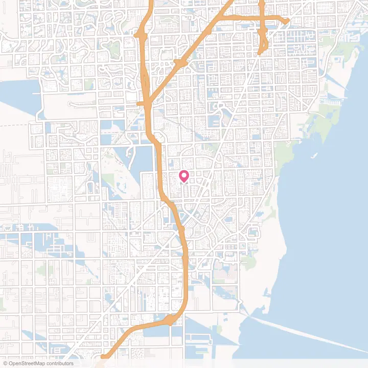Map of the flower delivery area in West Perrine, Florida