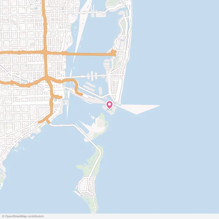 Map of the flower delivery area in Fisher Island, Florida
