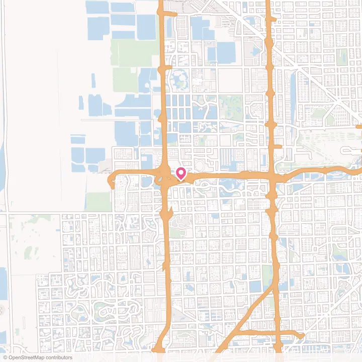 Map of the flower delivery area in Sweetwater, Florida