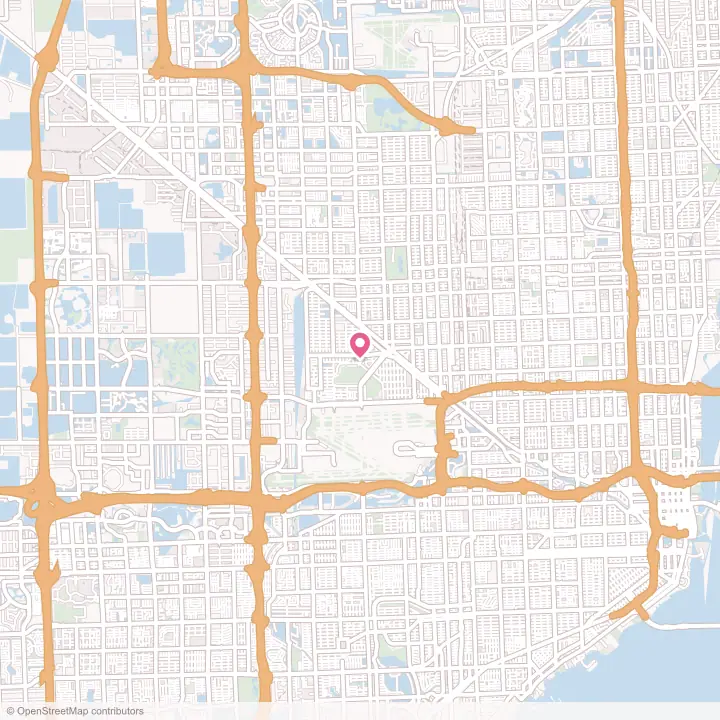 Map of the flower delivery area in Miami Springs, Florida