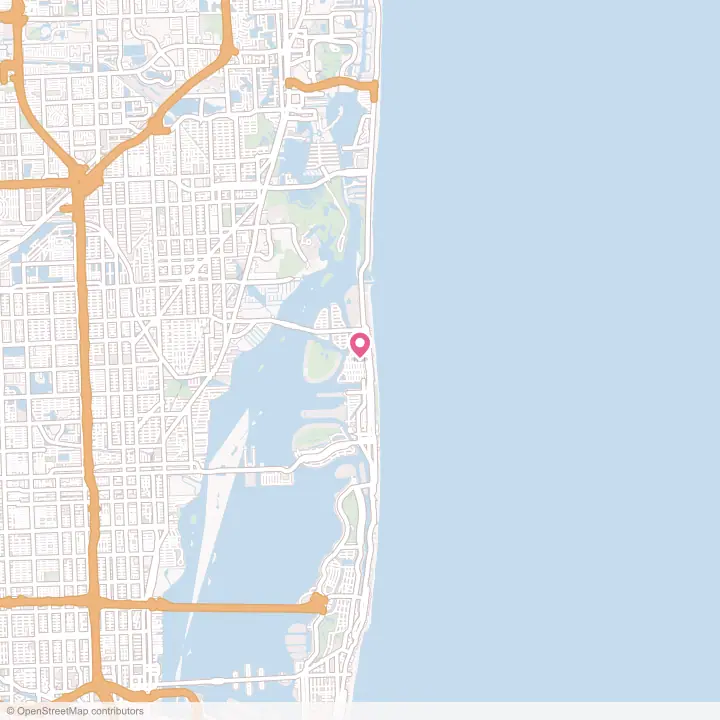 Map of the flower delivery area in Surfside, Florida
