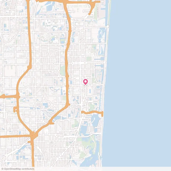 Map of the flower delivery area in Hallandale Beach, Florida