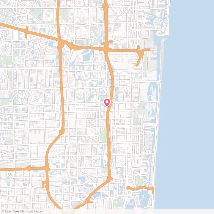 Map of the flower delivery area in Hollywood, Florida