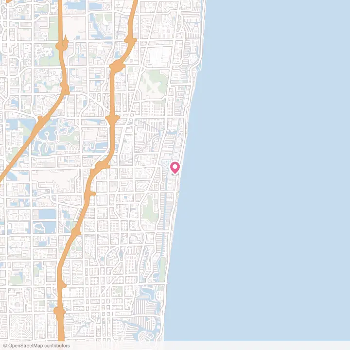 Map of the flower delivery area in Lauderdale-by-the-Sea, Florida