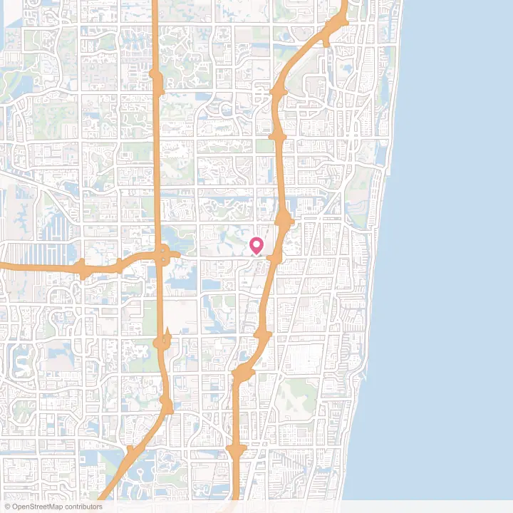 Map of the flower delivery area in Deerfield Beach, Florida