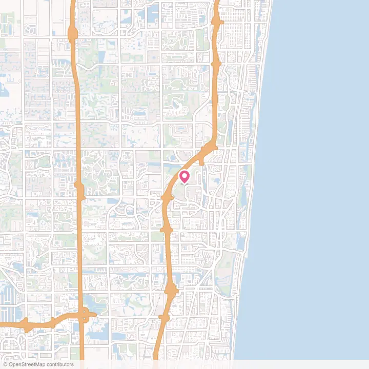 Map of the flower delivery area in Boca Raton, Florida