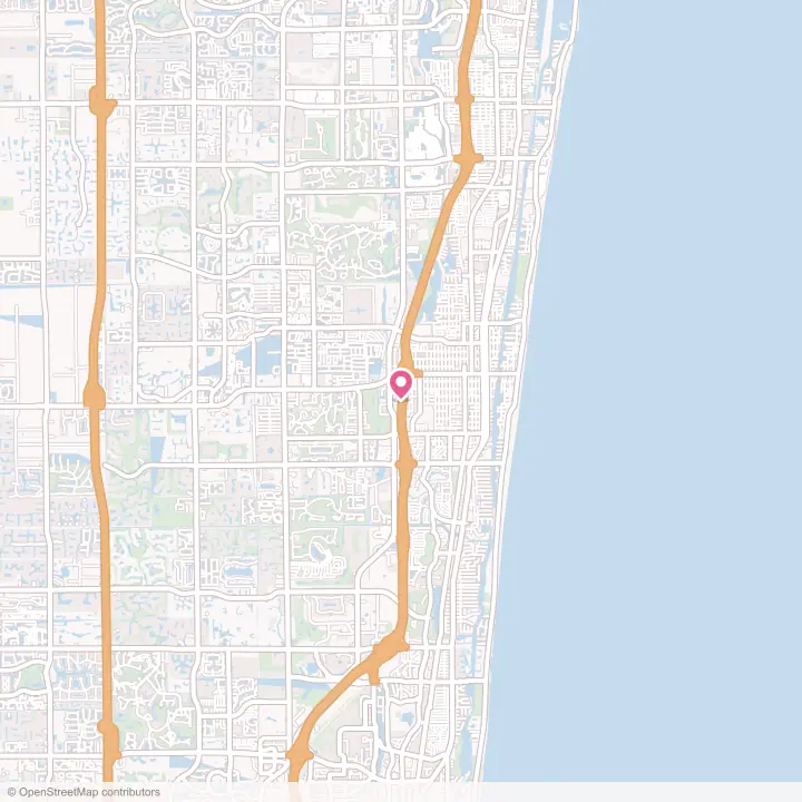 Map of the flower delivery area in Delray Beach, Florida