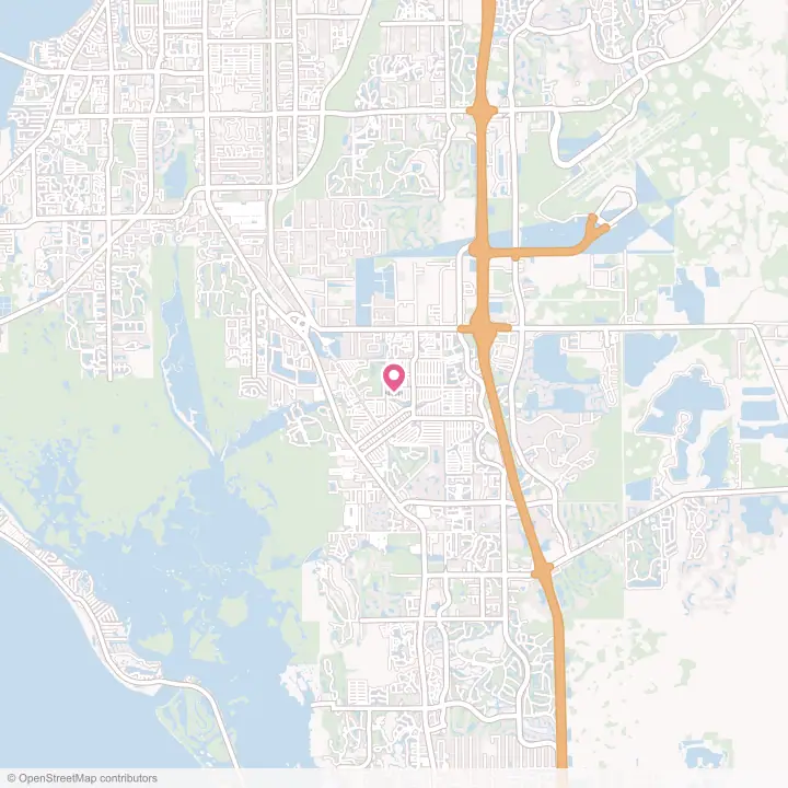 Map of the flower delivery area in San Carlos Park, Florida