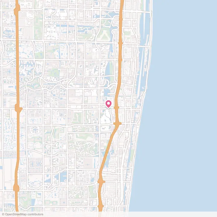 Map of the flower delivery area in Boynton Beach, Florida