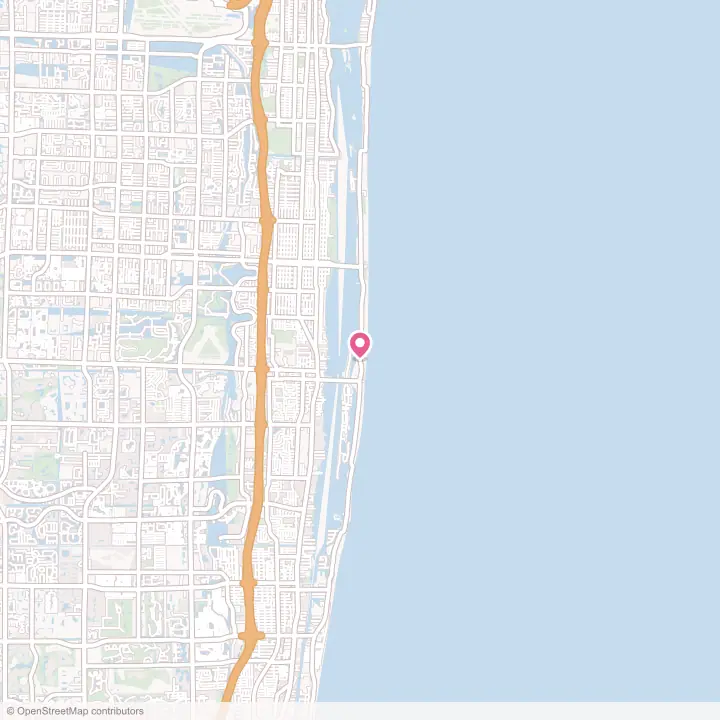 Map of the flower delivery area in South Palm Beach, Florida
