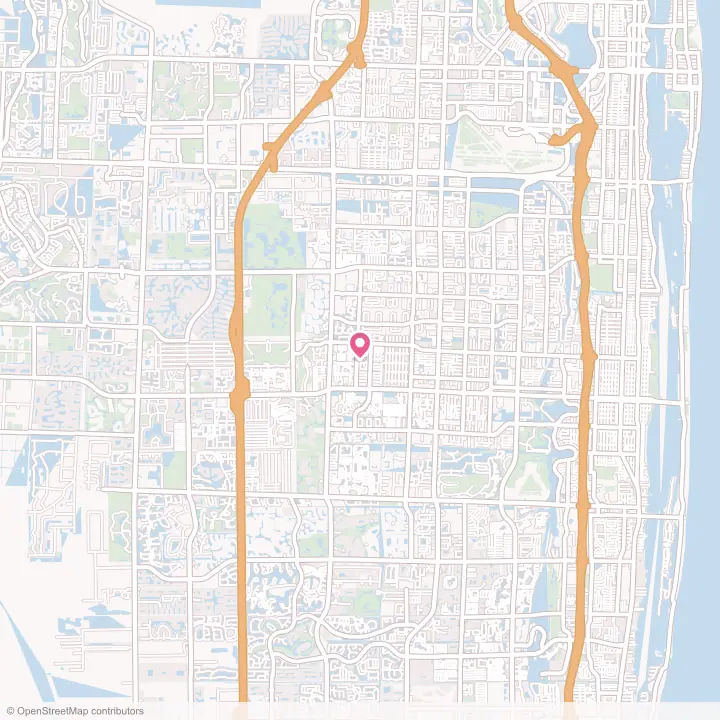 Map of the flower delivery area in Greenacres, Florida