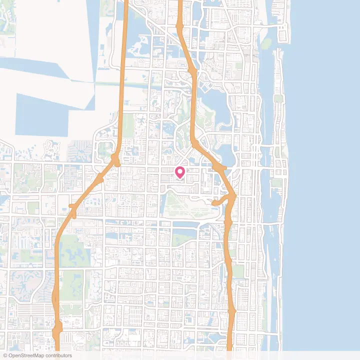 Map of the flower delivery area in Westgate, Florida