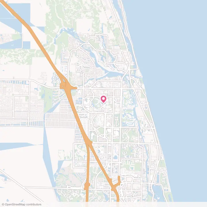 Map of the flower delivery area in Jupiter, Florida