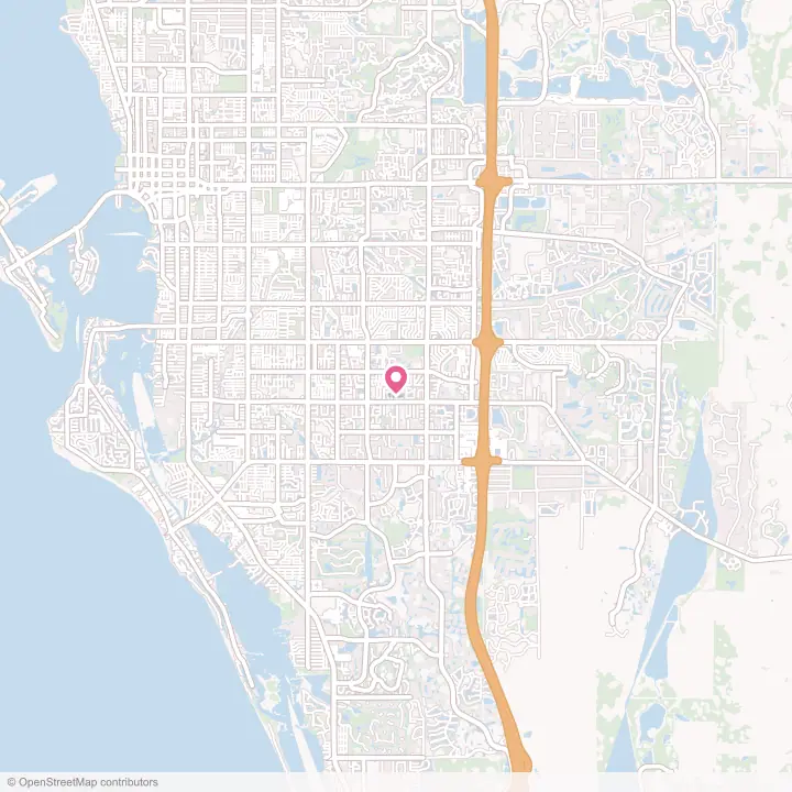 Map of the flower delivery area in Bee Ridge, Florida