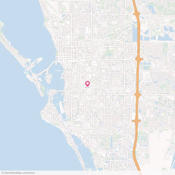 Map of the flower delivery area in Southgate, Florida