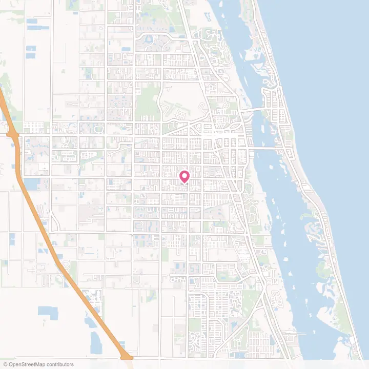 Map of the flower delivery area in Vero Beach South, Florida