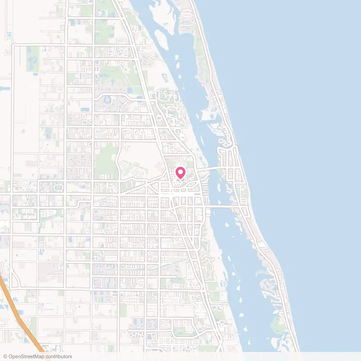 Map of the flower delivery area in Vero Beach, Florida