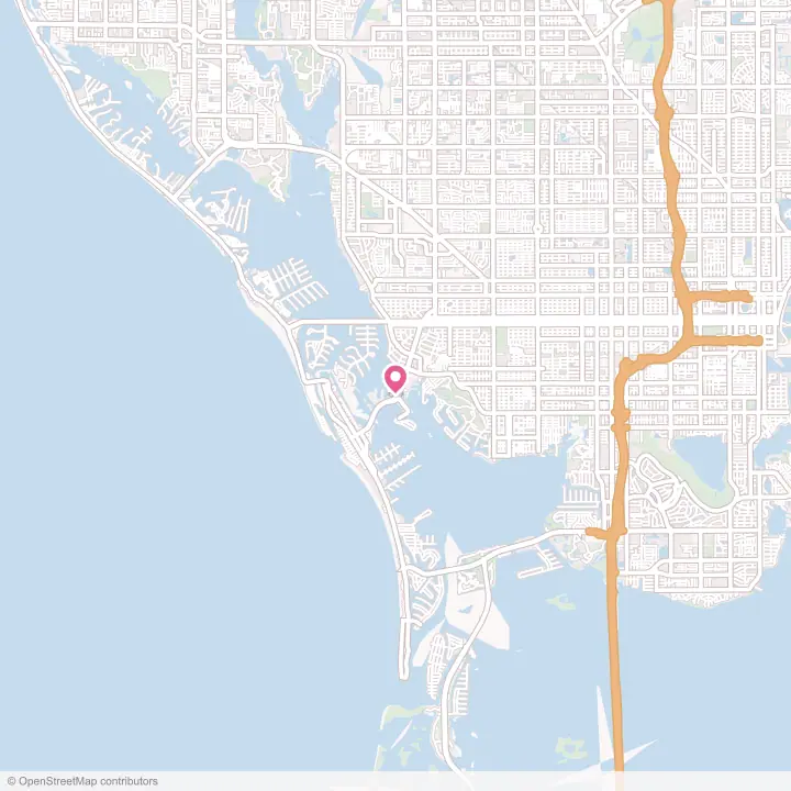 Map of the flower delivery area in South Pasadena, Florida