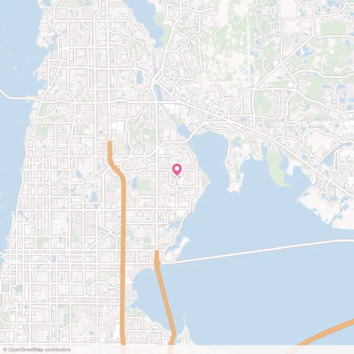 Map of the flower delivery area in Safety Harbor, Florida