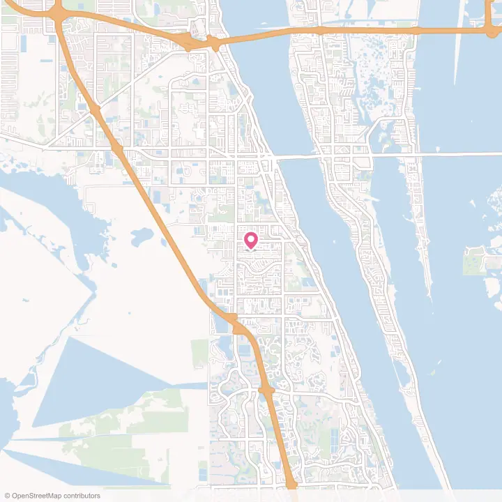 Map of the flower delivery area in Rockledge, Florida