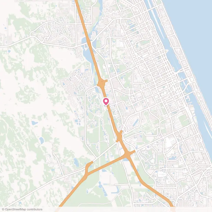 Map of the flower delivery area in Daytona Beach, Florida