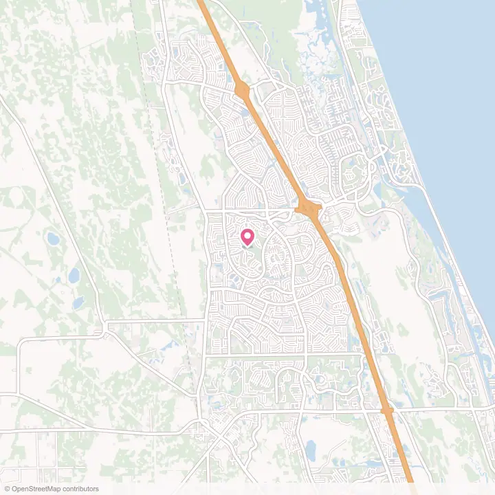 Map of the flower delivery area in Palm Coast, Florida