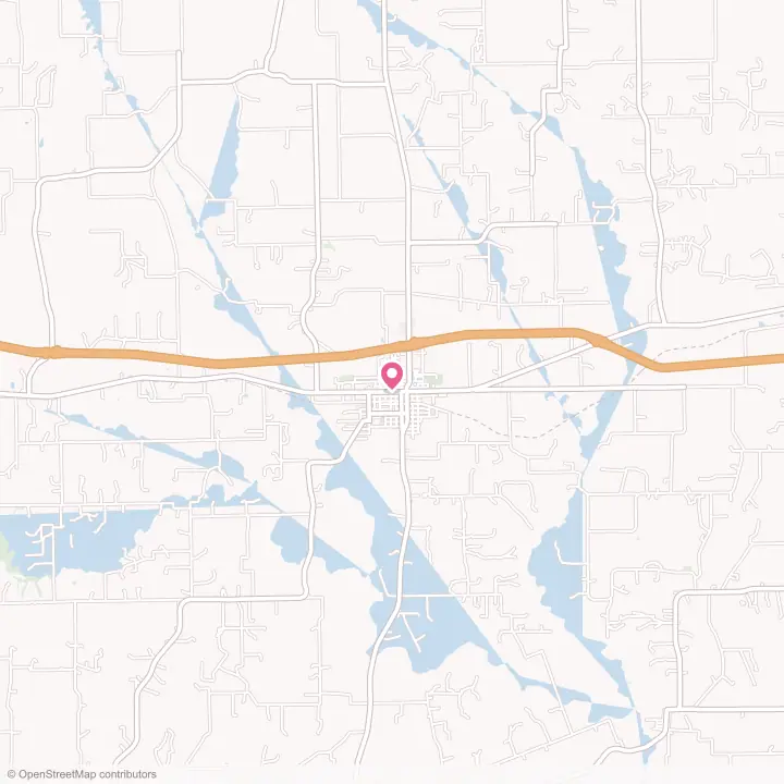 Map of the flower delivery area in Schulenburg, Texas