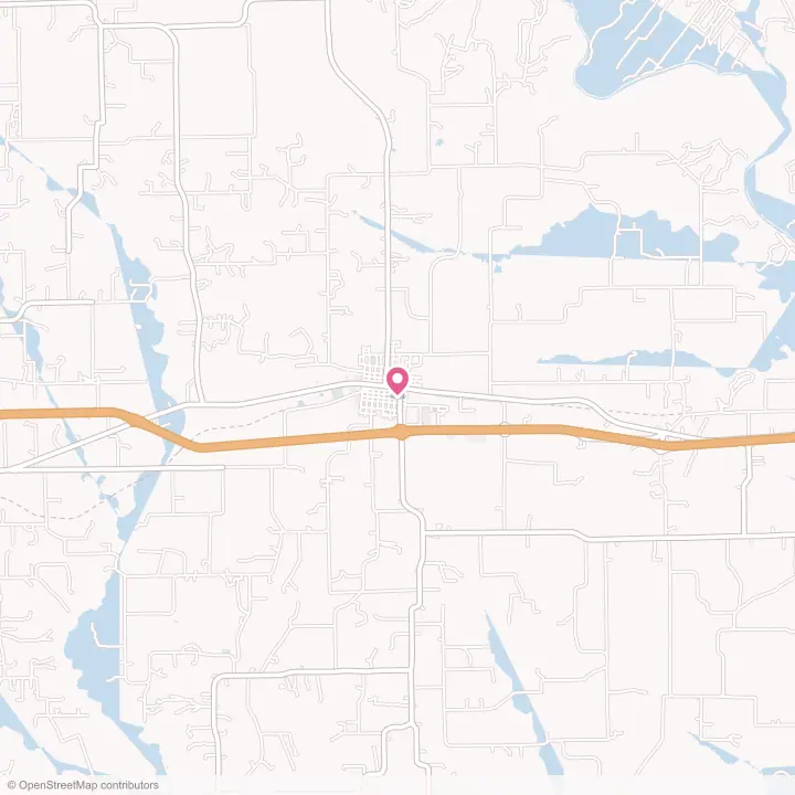 Map of the flower delivery area in Weimar, Texas