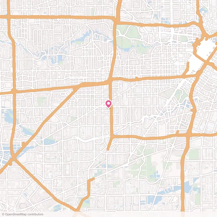 Map of the flower delivery area in Bellaire, Texas