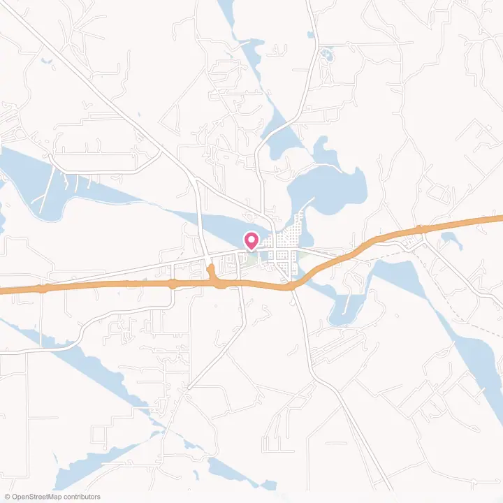 Map of the flower delivery area in Columbus, Texas