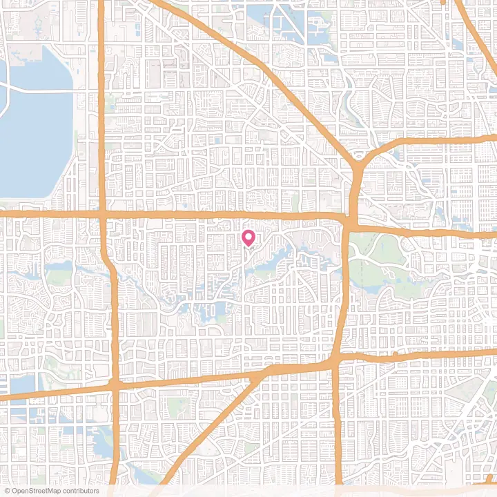 Map of the flower delivery area in Hunters Creek Village, Texas