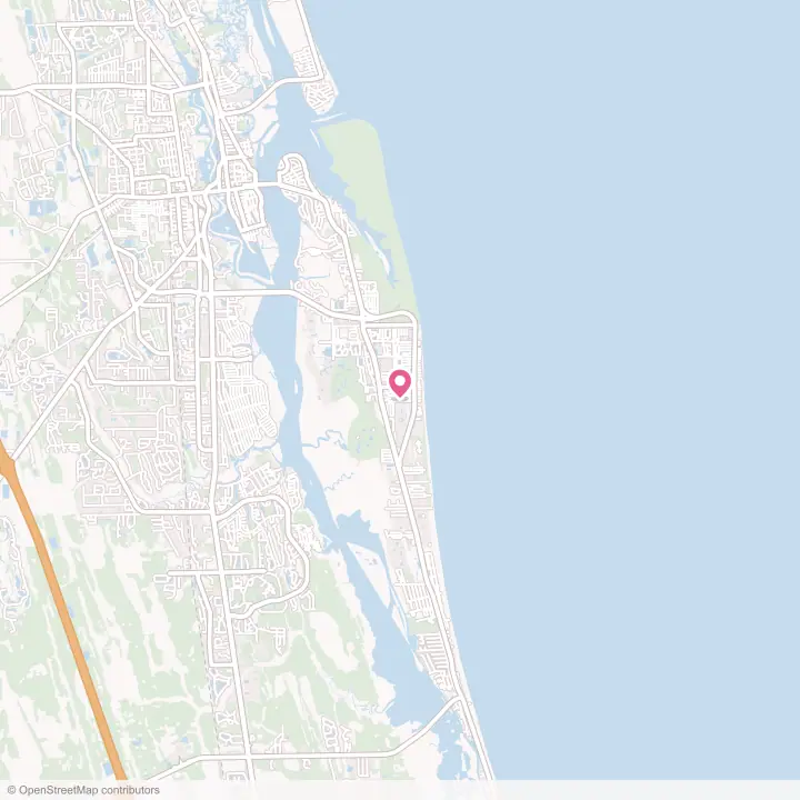 Map of the flower delivery area in St. Augustine Beach, Florida