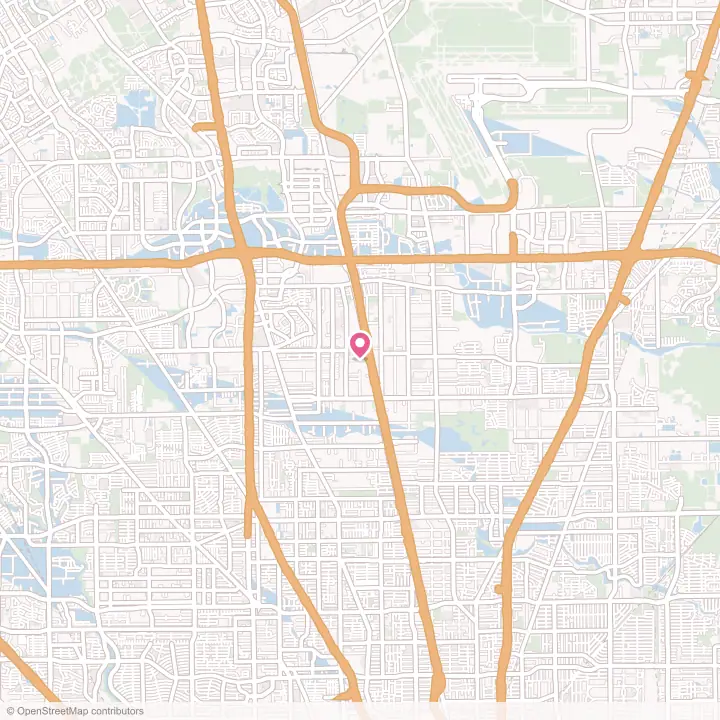 Map of the flower delivery area in Aldine, Texas