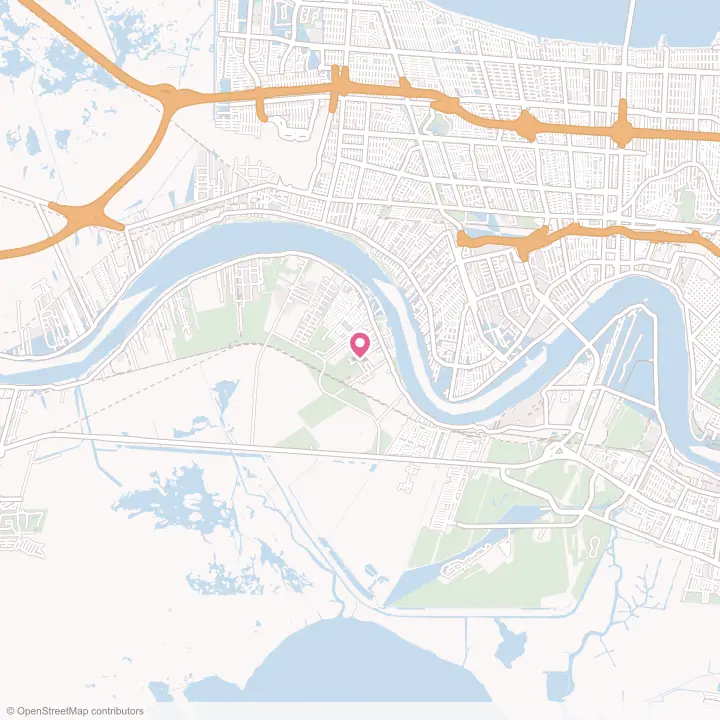 Map of the flower delivery area in Waggaman, Louisiana