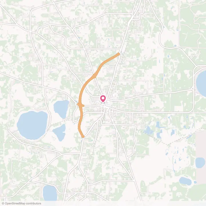 Map of the flower delivery area in Starke, Florida