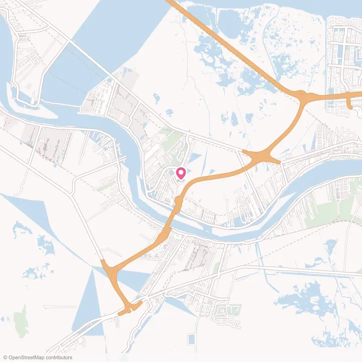 Map of the flower delivery area in Destrehan, Louisiana