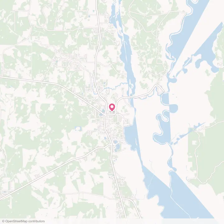Map of the flower delivery area in Wewahitchka, Florida