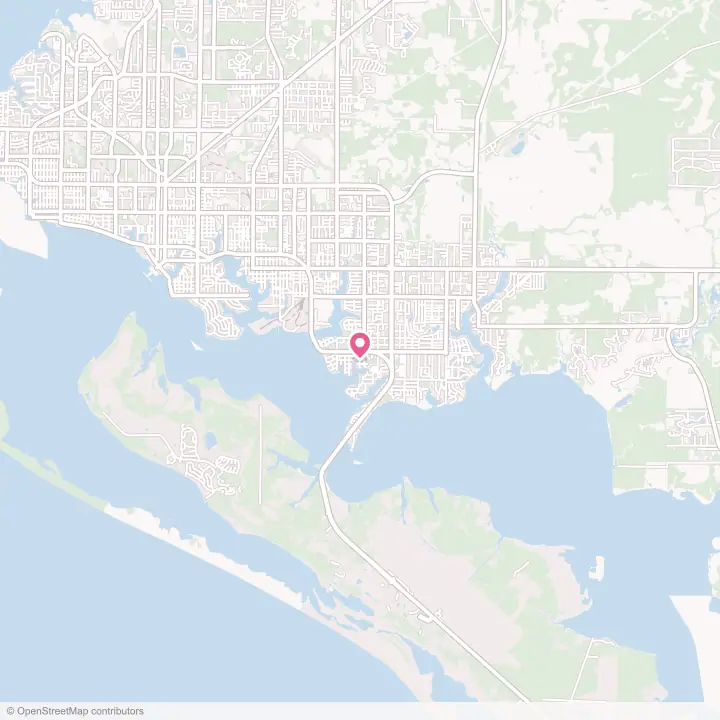 Map of the flower delivery area in Parker, Florida
