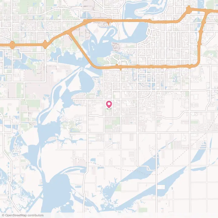 Map of the flower delivery area in Prien, Louisiana