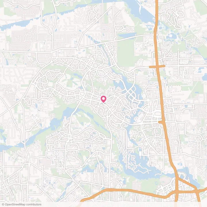 Map of the flower delivery area in The Woodlands, Texas