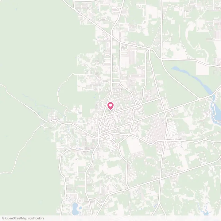 Map of the flower delivery area in Crawfordville, Florida