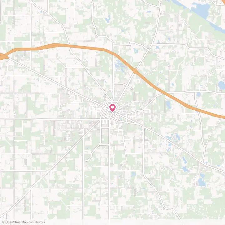 Map of the flower delivery area in Live Oak, Florida