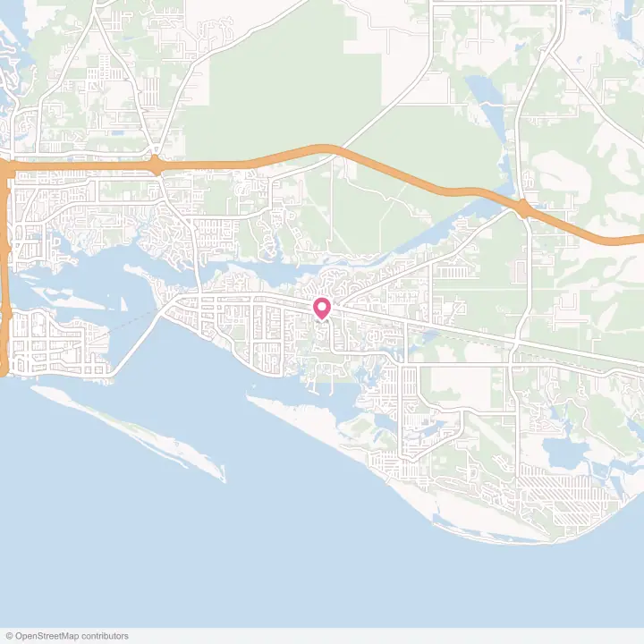 Map of the flower delivery area in Ocean Springs, Mississippi