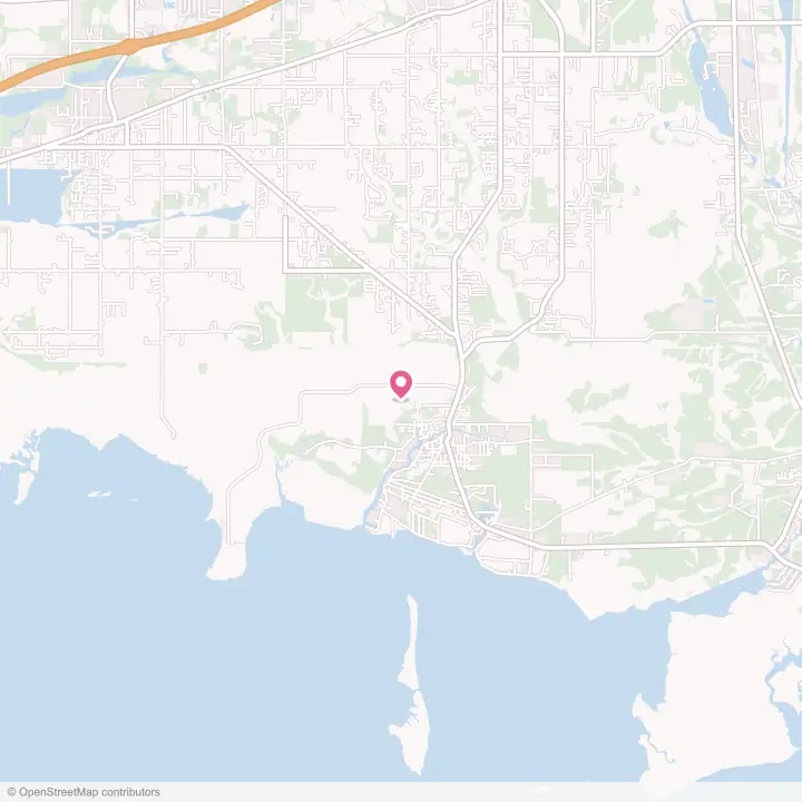 Map of the flower delivery area in Bayou La Batre, Alabama